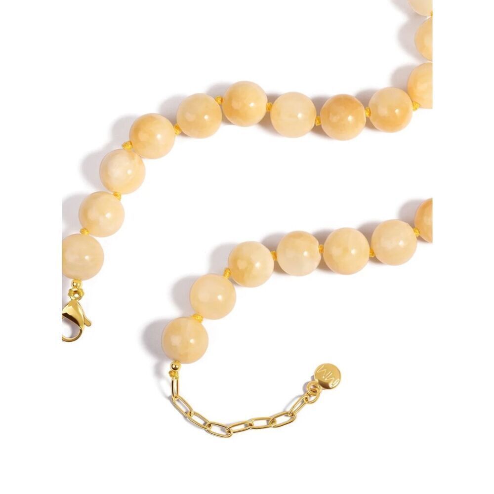 Cream Beaded Statement Necklace - Women's Jewelry - Picture 4 of 11